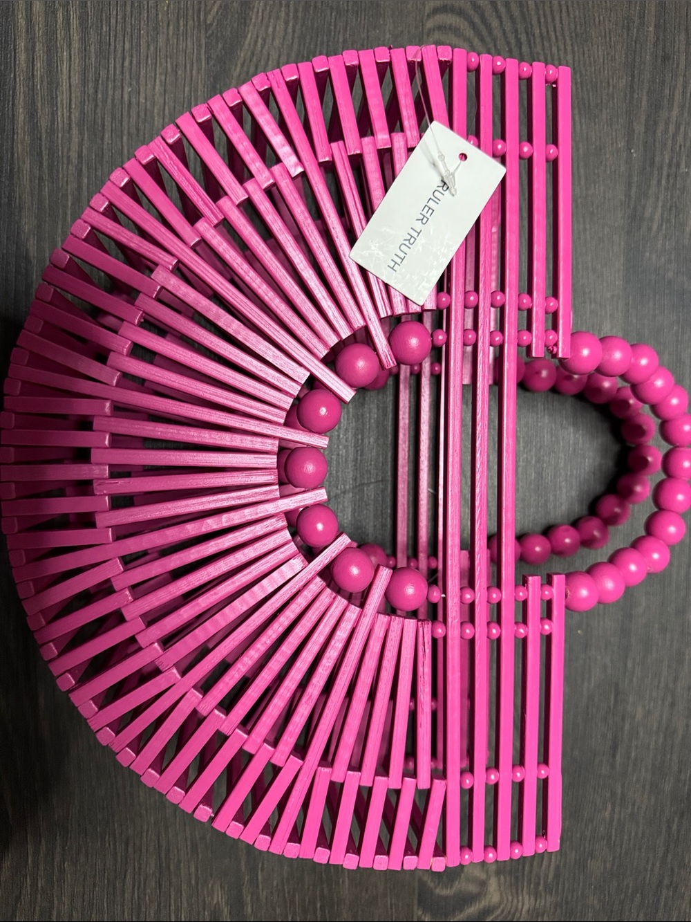 Ruler Truth Hot Pink Bamboo Cage Handbag
